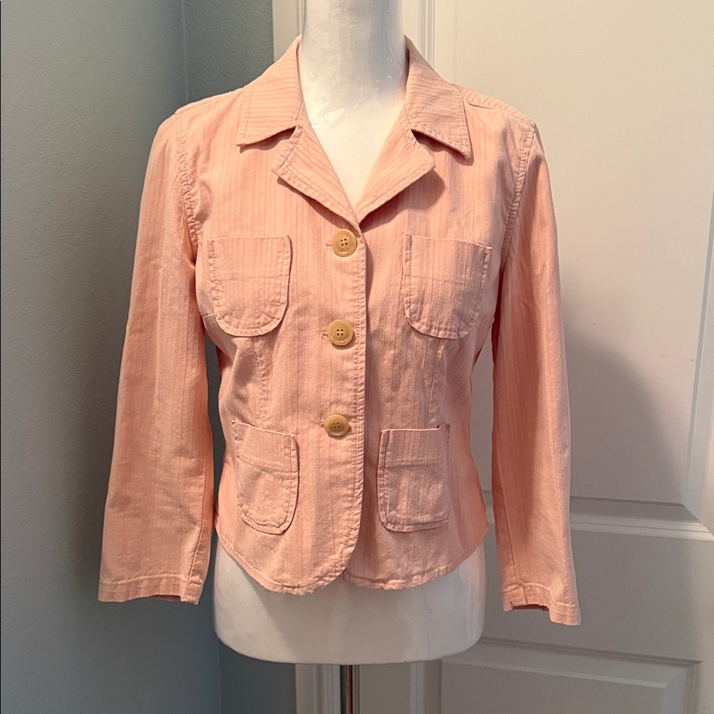 Lucky Brand Peach Button-Up Blazer